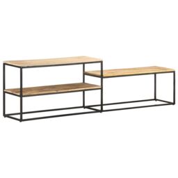 Berkfield Home TV Cabinet 180x30x50 cm Rough Mango Wood in Brown - Size: 180 x 30 x 50 cm - thumbnail 4