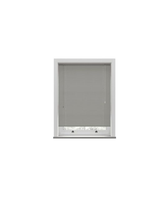 New Edge Blinds Grey PVC Venetian Blind 152cm Drop (25mm Slats) - Size: 120 cm - image 1