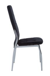 Orsina Tamzin Velvet High Back Dining Chair in Black - thumbnail 4