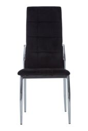 Orsina Tamzin Velvet High Back Dining Chair in Black - thumbnail 2