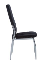 Orsina Tamzin Velvet High Back Dining Chair in Black - thumbnail 3