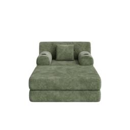 Matteo Green Corduroy Convertible 1-Seater Sleeper Chair & Ottoman - thumbnail 9
