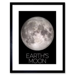 "Artery8 Wall Art Print NASA Our Solar System Earth's Moon Lunar Orbiter Image Artwork Framed 9X7 Inch in Black - Size: W7"" x H9""" - thumbnail 1