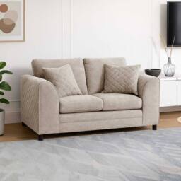 Furnishings For Less UK Quilted Chenille Fabric Sofa Set 3 & 2 Seater Scatter Back in Beige - thumbnail 5