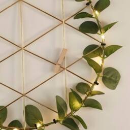 Lighting Collection Christmas Leaf Wall Light & Hanging Photo Display in Gold - thumbnail 4