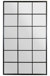 "MirrorOutlet The Fenestra Black Modern Window Leaner / Wall Mirror 79"" X 47"" 200CM X 120CM - Size: 1 Pack" - thumbnail 2