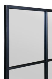 "MirrorOutlet The Fenestra Black Modern Window Leaner / Wall Mirror 79"" X 47"" 200CM X 120CM - Size: 1 Pack" - thumbnail 5