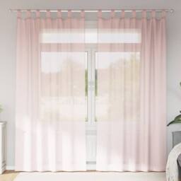 Berkfield Home Voile Curtains with Loops 2 pcs Light Pink 140x225 cm - thumbnail 2
