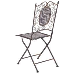 Wyld and Coco Vintage Iron Garden Chairs Set 2 Black Foldable Distressed French - thumbnail 5