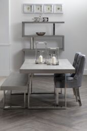 Orsina Elegant Natural Dining Chair For Livingroom, Versatile Diamond Pattern Chair, Modern Chair For Sitting Area in Grey - thumbnail 2