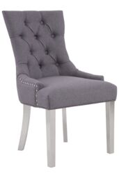 Orsina Elegant Natural Dining Chair For Livingroom, Versatile Diamond Pattern Chair, Modern Chair For Sitting Area in Grey - thumbnail 1