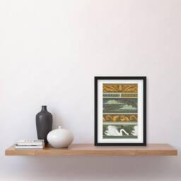 "Artery8 Birds Bats Squirrels Swans Vintage Framed Wall Art Print Verneuil in Green - Size: W12"" x H16""" - thumbnail 4
