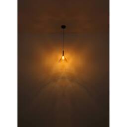 Netlighting Lopusa Dome Slim Pendant Matt Black Amber Glass Shade 1x G9 - thumbnail 5