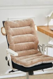 Living and Home Integrated Plush Desk Chair Cushion in Khaki - thumbnail 1