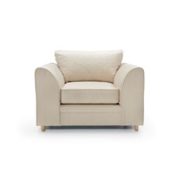 Abakus Direct Chicago Spill-Proof Velvet Armchair in Cream - thumbnail 2