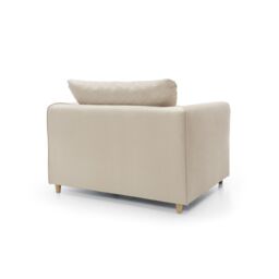 Abakus Direct Chicago Spill-Proof Velvet Armchair in Cream - thumbnail 4