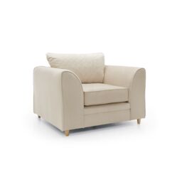 Abakus Direct Chicago Spill-Proof Velvet Armchair in Cream - thumbnail 3
