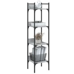 Berkfield Home Bookshelf 4-Tier Grey Sonoma 35x30x138.5 cm Engineered Wood - thumbnail 4