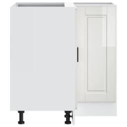 Berkfield Home Kitchen Corner Base Cabinet¬†Porto High Gloss White Engineered Wood - thumbnail 7