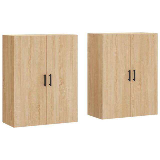 Berkfield Home Wall Mounted Cabinets 2 pcs Sonoma Oak 69.5x34x90 cm in Light Tan - image 1