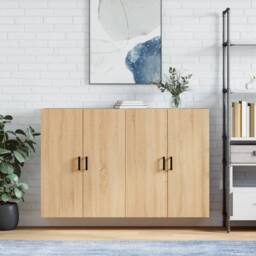 Berkfield Home Wall Mounted Cabinets 2 pcs Sonoma Oak 69.5x34x90 cm in Light Tan - thumbnail 2