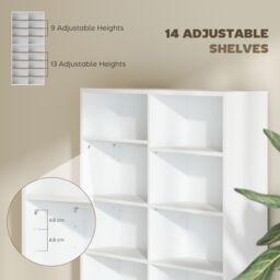 HOMCOM 640 CD Storage Unit 360 DVD Storage Tower w/ 18 Compartments in White - thumbnail 5