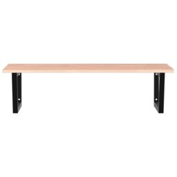 Berkfield Home Basin Shelf Wall Mounted Steel & Solid Wood Oak in Brown - thumbnail 4