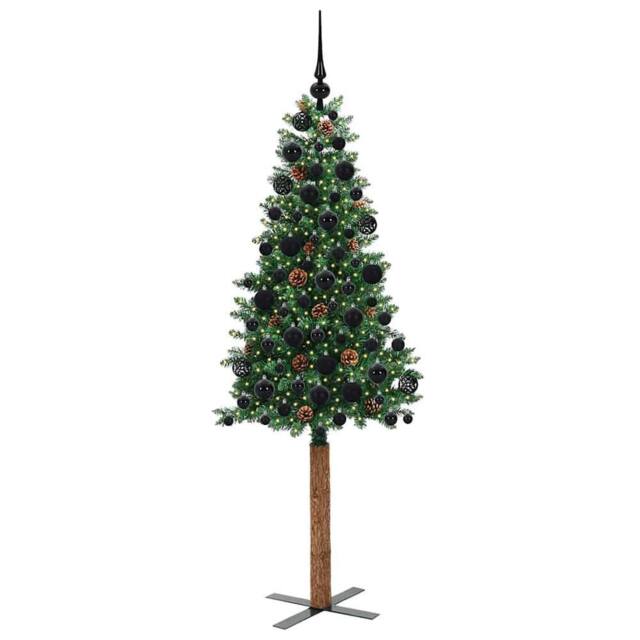 Berkfield Home Elegant Slim Christmas Tree Green 180 cm PVC & Solid Pine wood - image 1