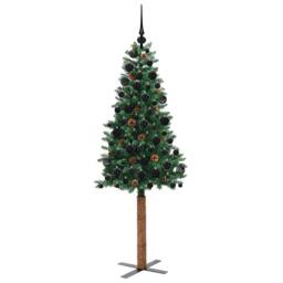Berkfield Home Elegant Slim Christmas Tree Green 180 cm PVC & Solid Pine wood - thumbnail 4