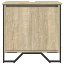 Berkfield Home Bathroom Sink Cabinet Sonoma Oak 60x35x60 cm Engineered Wood - Size: 60 x 35 x 60 cm - thumbnail 4