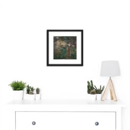 Artery8 Bastien-Lepage Joan Of Arc Painting 8X8 Inch Square Wooden Framed Wall Art Print Picture with Mount in Black - thumbnail 2