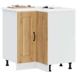 Berkfield Home Kitchen Corner Base Cabinet Kalmar Artisan Oak Engineered Wood in Brown - thumbnail 1