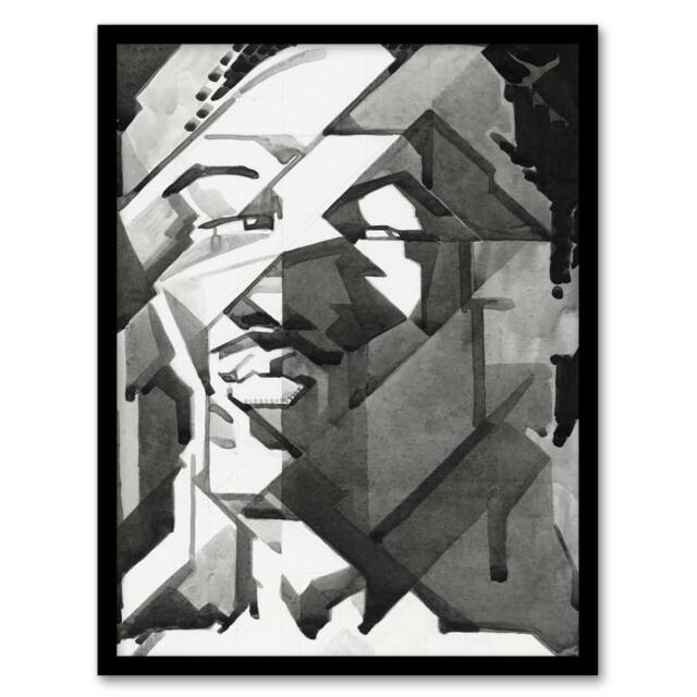 "Artery8 Self Portrait Watercolour Reijer Stolk Framed Wall Art Print in Grey - Size: W12"" x H16""" - image 1