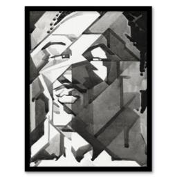 "Artery8 Self Portrait Watercolour Reijer Stolk Framed Wall Art Print in Grey - Size: W12"" x H16""" - thumbnail 1