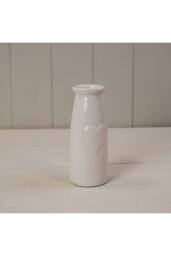 KDMD Ceramic Vase with Heart Embossment - 15mm in White - thumbnail 1