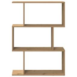 Berkfield Home Room Divider Bookcase 3-Tier Artisan Oak 70x24x97 cm Engineered Wood in Brown - Size: 70 x 24 x 97 cm - thumbnail 5