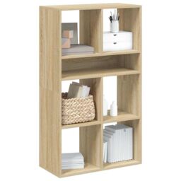 Berkfield Home Book Cabinet Sonoma Oak 66x31x112 cm Engineered Wood in Brown - Size: 66 x 31 x 112 cm - thumbnail 1