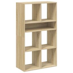 Berkfield Home Book Cabinet Sonoma Oak 66x31x112 cm Engineered Wood in Brown - Size: 66 x 31 x 112 cm - thumbnail 2