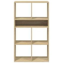 Berkfield Home Book Cabinet Sonoma Oak 66x31x112 cm Engineered Wood in Brown - Size: 66 x 31 x 112 cm - thumbnail 4