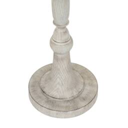 Lemon Pavilion Furniture and Decor Stella Floor Lamp with Linen Shade - Resin - L41 x W41 x H154 cm White in Grey - thumbnail 3
