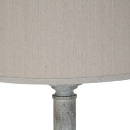 Lemon Pavilion Furniture and Decor Stella Floor Lamp with Linen Shade - Resin - L41 x W41 x H154 cm White in Grey - thumbnail 4