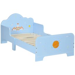 ZONEKIZ Kids Toddler Bed with Rocket & Planets Patterns, for Boys, Girls, Ages 3-6 Years in Blue - Size: Single - thumbnail 2