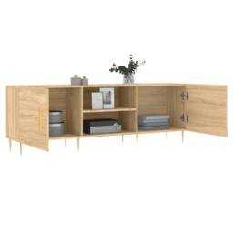 Berkfield Home TV Cabinet Sonoma Oak 150x30x50 cm Engineered Wood in Light Brown - Size: 150 x 30 x 50 cm - thumbnail 4