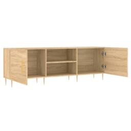 Berkfield Home TV Cabinet Sonoma Oak 150x30x50 cm Engineered Wood in Light Brown - Size: 150 x 30 x 50 cm - thumbnail 6