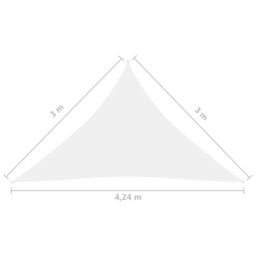 Berkfield Home Sunshade Sail Oxford Fabric Triangular 3x3x4.24 m White - thumbnail 6