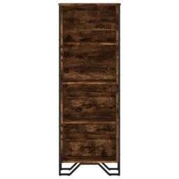 Berkfield Home Bookcase Smoked Oak 50x31x137.5 cm Engineered Wood in Brown - thumbnail 4