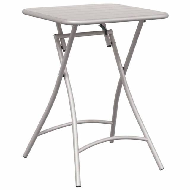 Berkfield Home Folding Garden Table Beige 55x55x73 cm Steel - Size: 55 x 55 x 73 cm - image 1