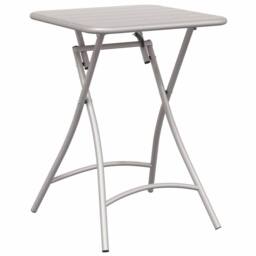 Berkfield Home Folding Garden Table Beige 55x55x73 cm Steel - Size: 55 x 55 x 73 cm