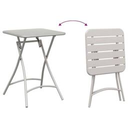 Berkfield Home Folding Garden Table Beige 55x55x73 cm Steel - Size: 55 x 55 x 73 cm - thumbnail 9