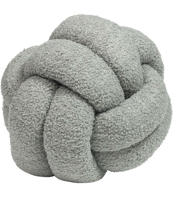 Furn Boucle Knot Fleece Cushion in Silver - image 1